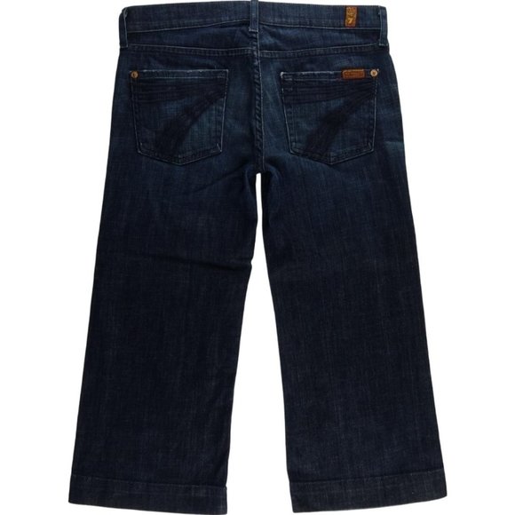 7 For All Mankind Crop Dojo Wide Leg Flare Jeans Women's 26 Stretch Seven B562 - Picture 2 of 8
